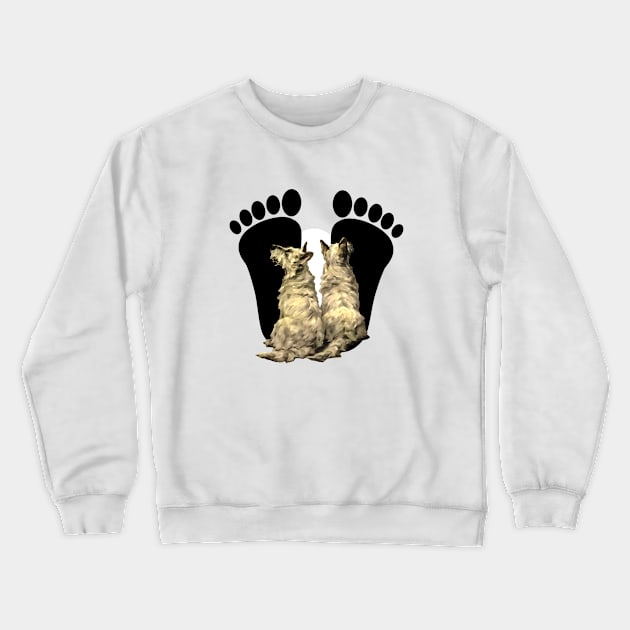 Puppies and the footprints: Where to? Crewneck Sweatshirt by Marccelus